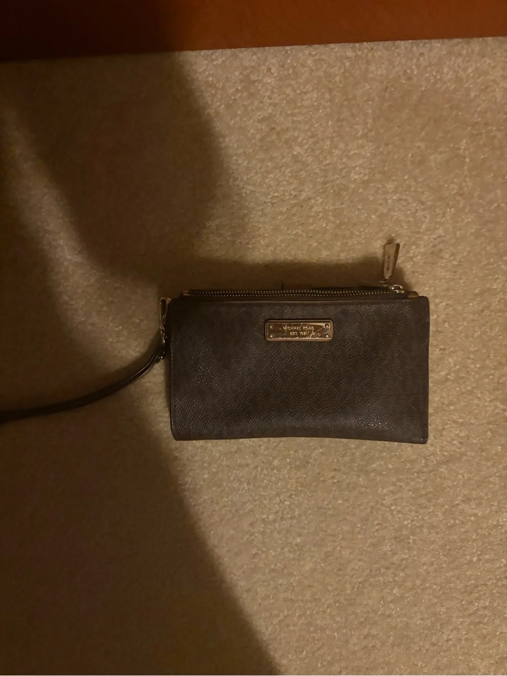 Michael Kors Brown Leather Wallet with Zip Pocket and ID Window